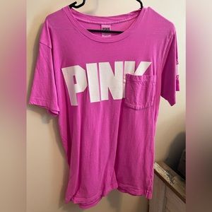 Small VS PINK- oversized t-shirt with front pocket.